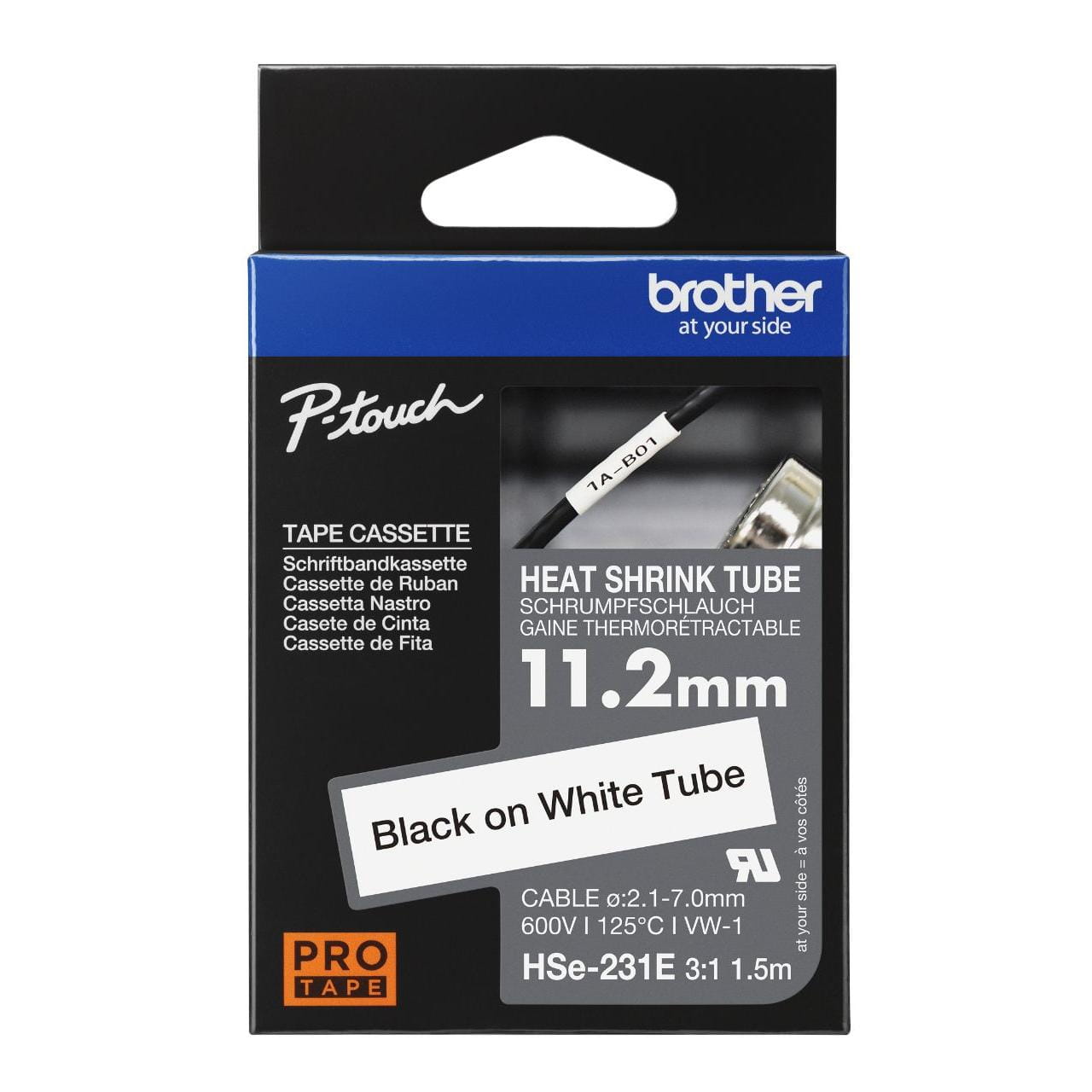 Brother HSe-231E Genuine Label Printer (Label Maker) Tape 1