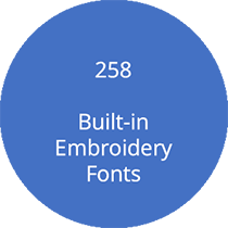258 Built-in Embroidery Fonts